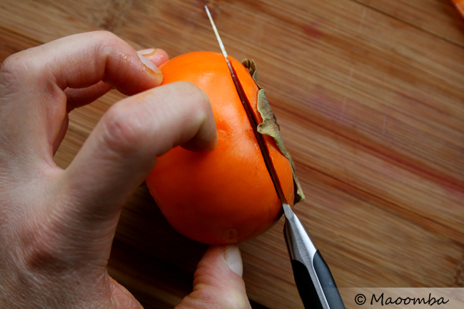 persimmon - cut top off