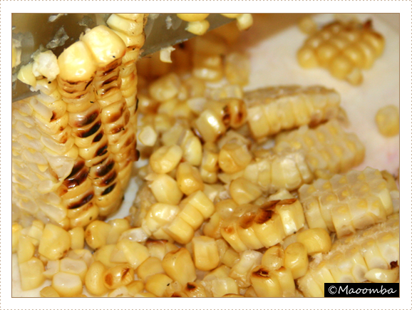 Cut the Roast Corn off the cob