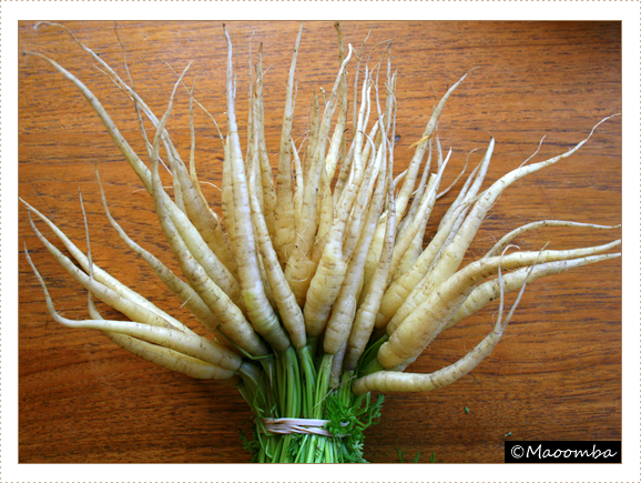 Delicate white carrots