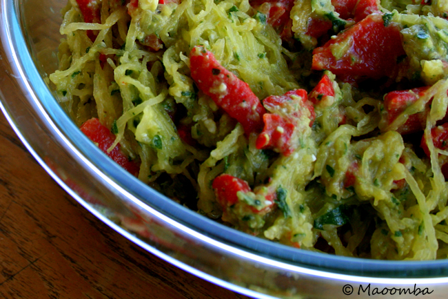 pepper pesto spaghetti