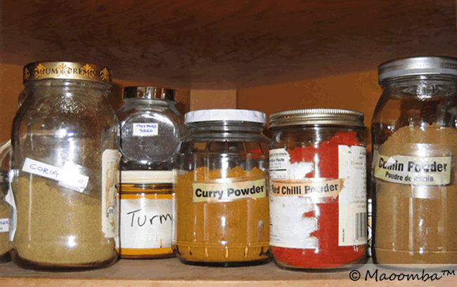 Indian spices in jars