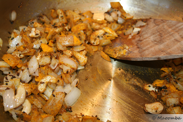 Saute onion, garlic and spices