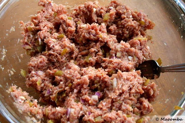 Using your hands (gloves might be helpful), combine all ingredients thoroughly.